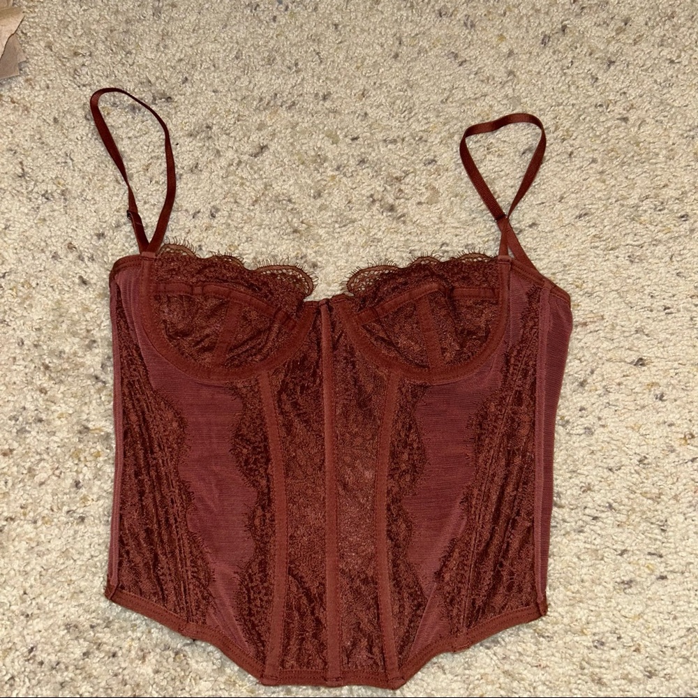 Urban Outfitters Burgundy Corset Lace
